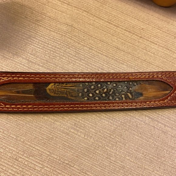 Leegin made in USA🇺🇸 leather/feather belt vintag - Picture 13 of 16